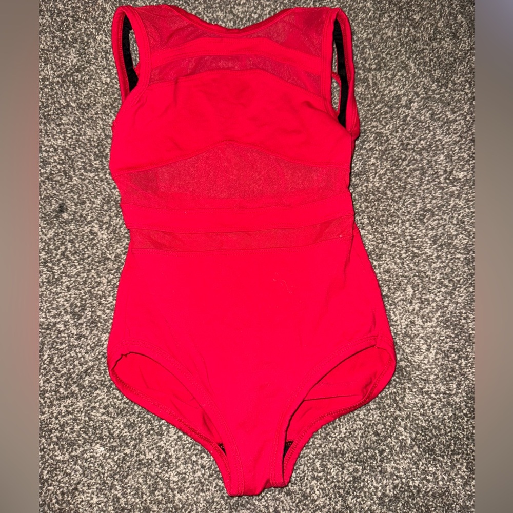 Five Dancewear Bright Red Cutout Leotard
